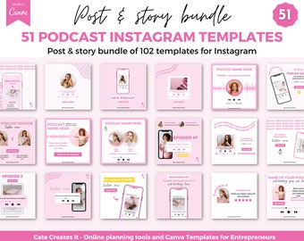 Podcast Instagram templates, podcast templates, Podcast story templates, Podcast promo templates, Podcast social media, podcast templates