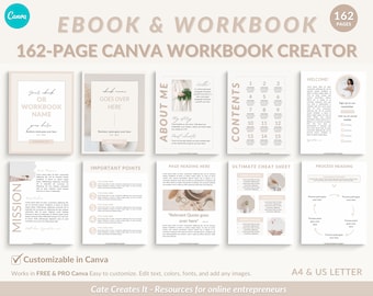 Canva Ebook and Workbook Template, Lead Magnet, Course Creator (A4 & US Letter)