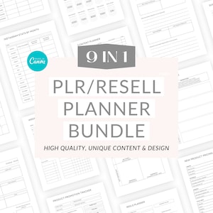 PLR planner bundle, PLR canva planner, plr canva template, commercial use planner bundle, commercial use templates, commercial use planner