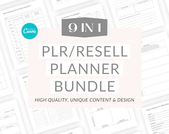 PLR planner bundle, PLR canva planner, plr canva template, commercial use planner bundle, commercial use templates, commercial use planner