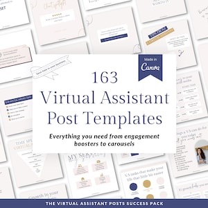 Virtual assistant post templates, Virtual assistant posts, VA templates, Virtual assistant content, VA post bundle, VA social media post