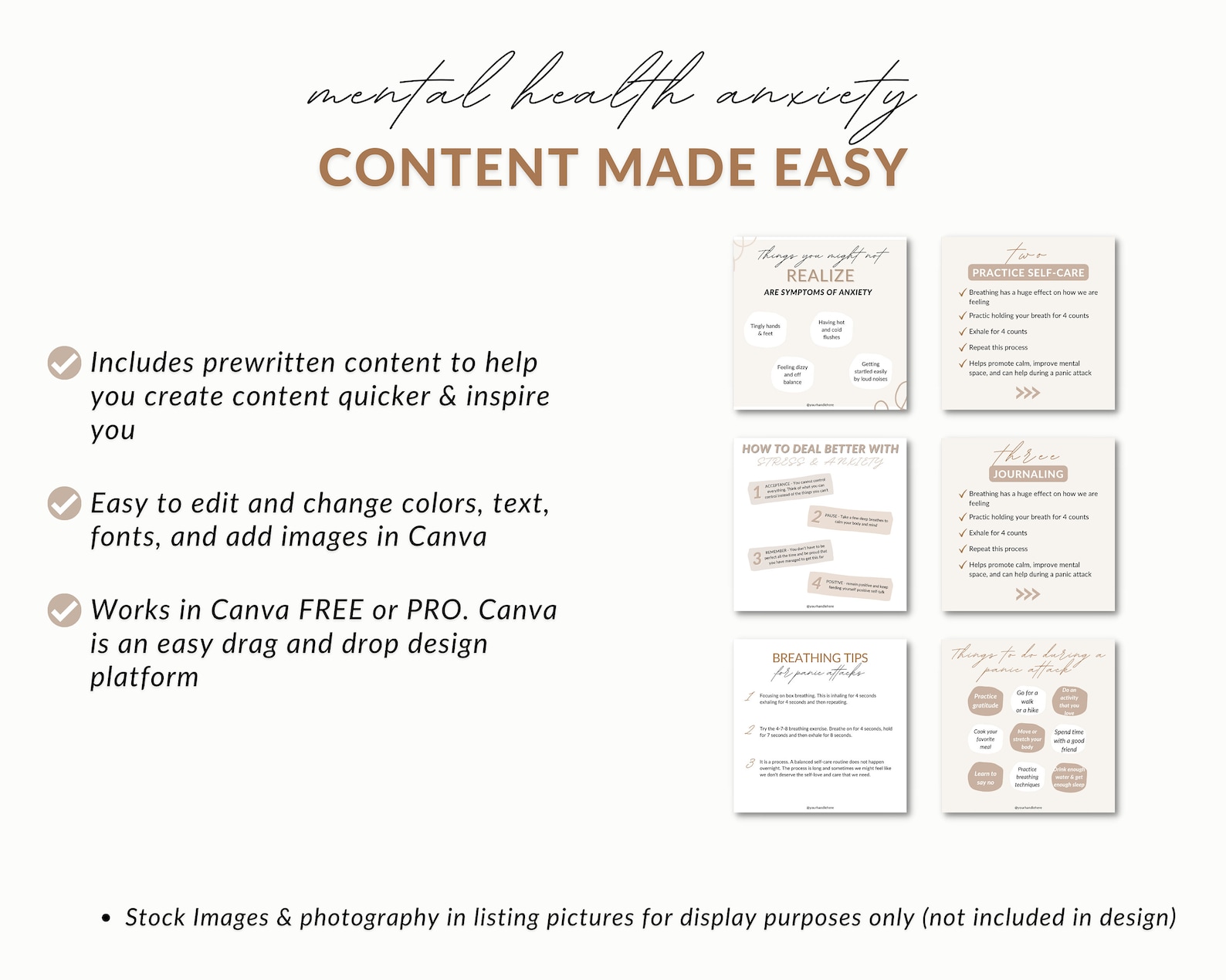 Mental Health Anxiety Post Templates, Anxiety Templates, Mental Health ...