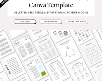 PLR Ebook Canva Template, Resell Rights, Workbook (Digital Download)