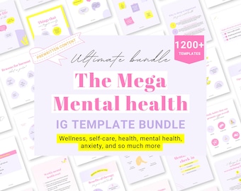 Mental Health Instagram Templates, Wellness & Self-Care Posts (Canva)