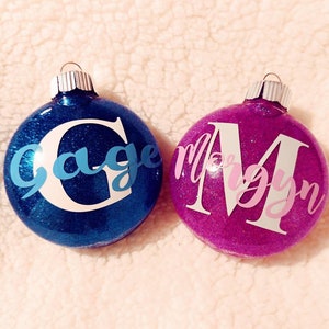 Personalized glitter ornaments