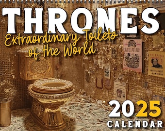 2025 Extraordinary Toilets of the World Calendar | Unique Bathroom Art | Fun Gift Idea | Quirky Home Decor | Funny Calendar