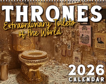 2026 Extraordinary Toilets of the World Calendar | Unique Bathroom Art | Fun Gift Idea | Quirky Home Decor | Funny Calendar