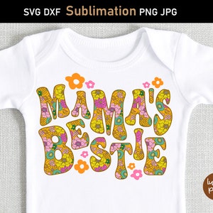 Mamas Bestie PNG, baby meisje sublimatie ontwerpen mamas meisje png, peuter meisje png hippie baby bloemen baby sublimatie ontwerpen mama bloemen png