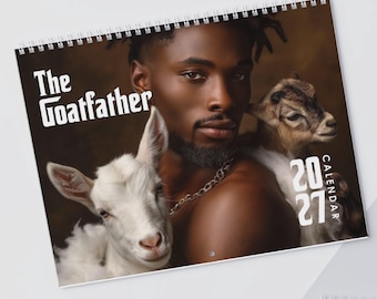 Funny Goat Calendar 2027, Gift exchange gifts, Cute Animal Calendar, Goat Lover Gift, White Elephant Gift, Funny Adult Gift, Gay Men Gift