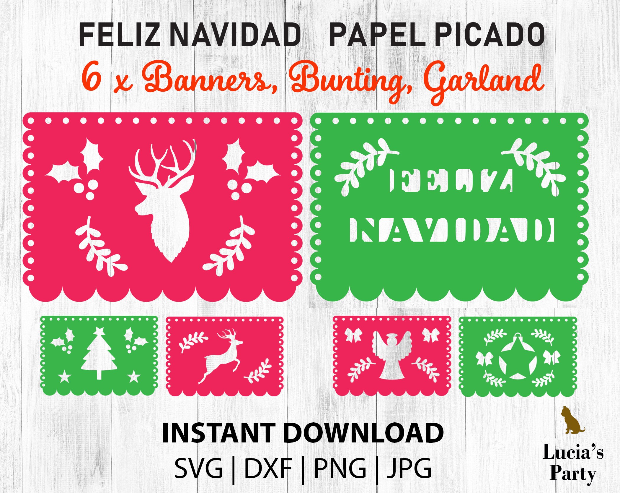 Download Feliz Navidad Svg Feliz Navidad Banner Papel Picado Banner Etsy
