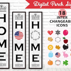 Home porch svg, vertical home svg, Vertical home sign with wreath, Vertical porch sign svg, home sign vertical, svg porch sign