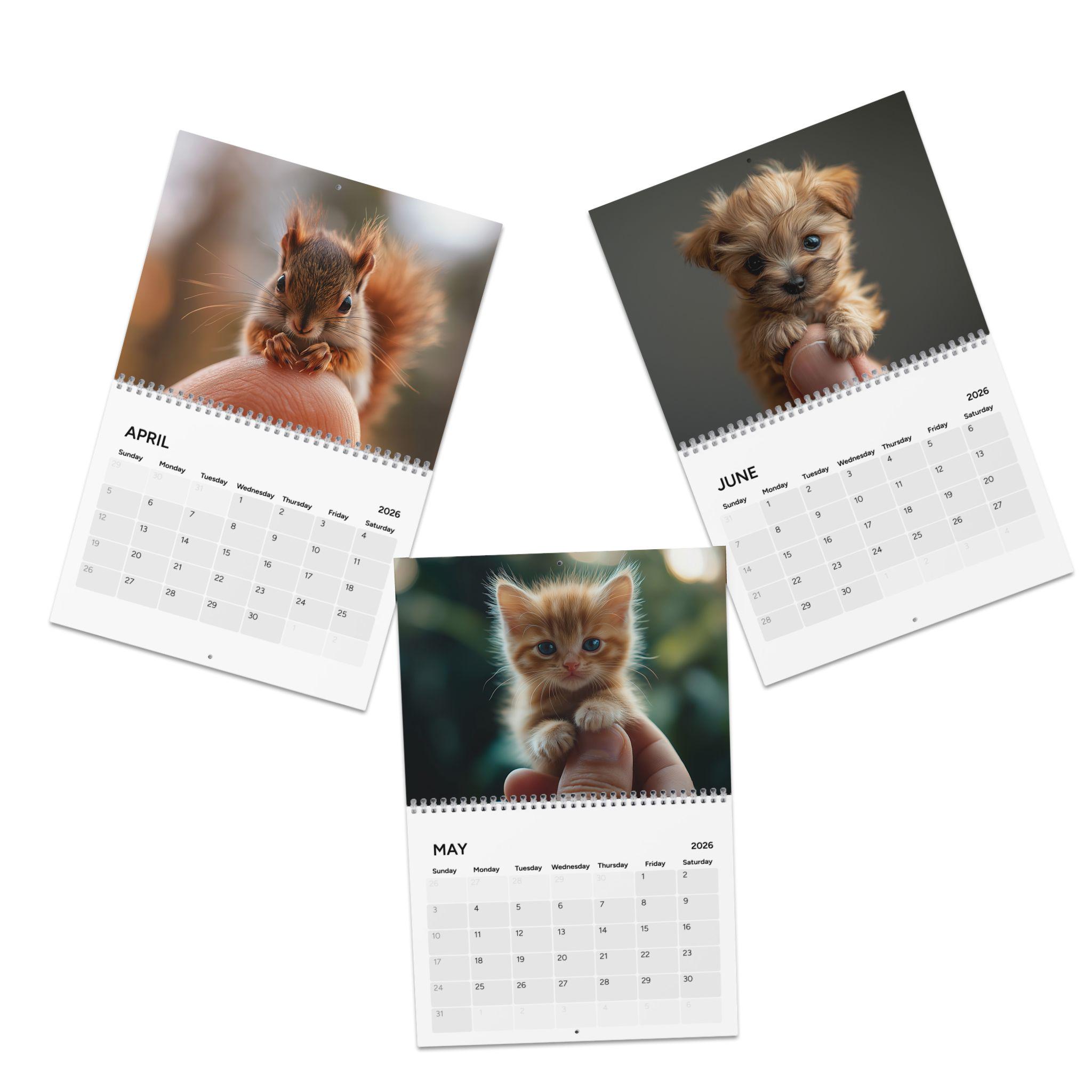 Tiny Animals Calendar 2026, Adorable Miniature Creatures, Cute Small ...