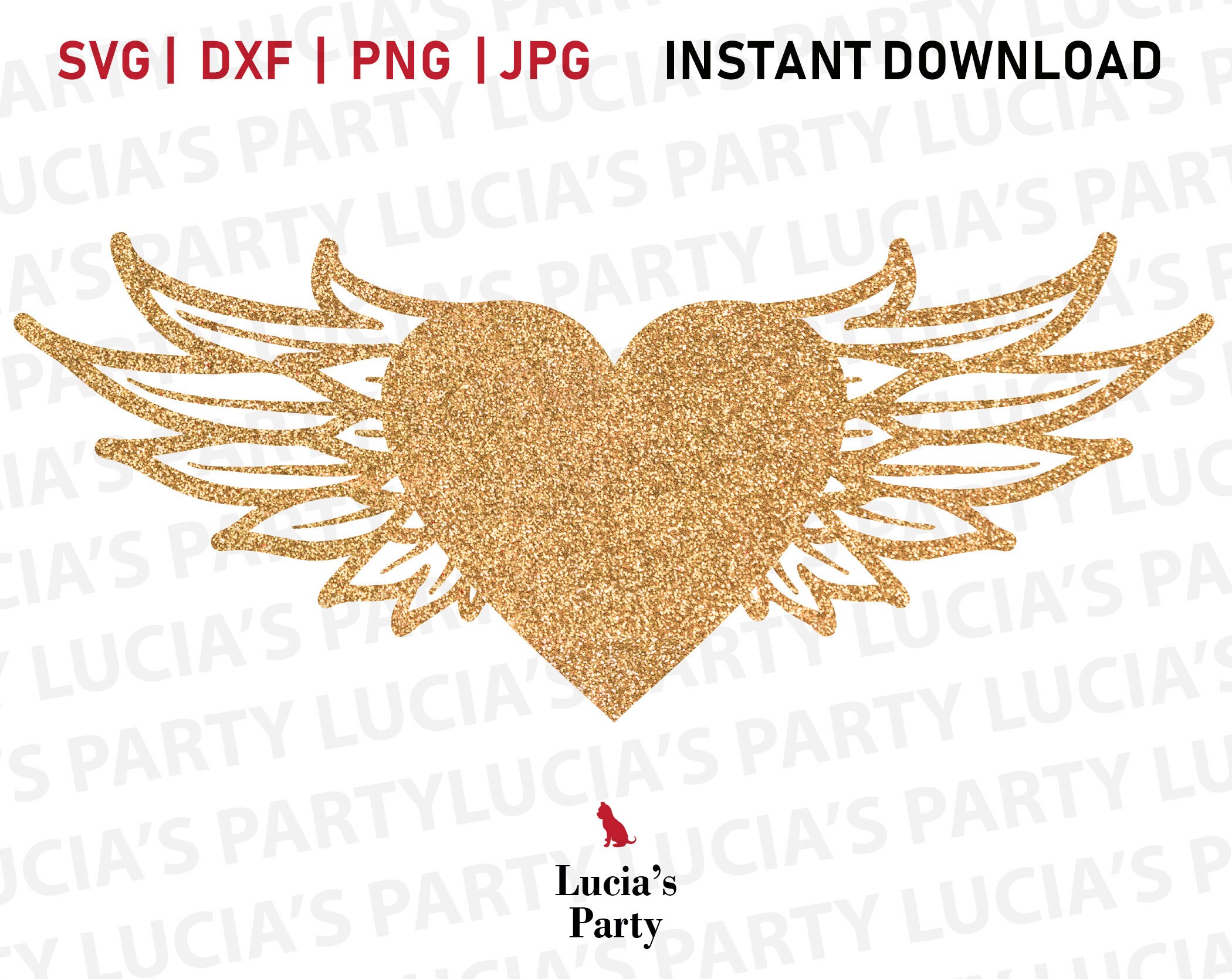Heart With Wings Svg, Heart Wing Svg, Winged Heart Svg, Angel Heart Svg ...