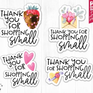 Thank you for shopping small PNG, Small business stickers printable Business stickers png Packaging stickers png Thank you business stickers
