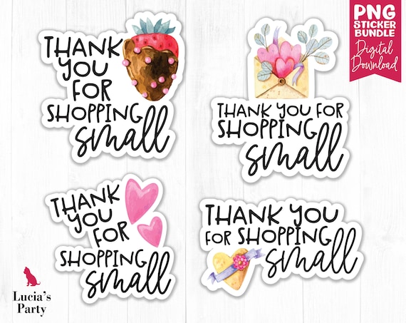 Thank You For Shopping Small Png Small Business Stickers Etsy