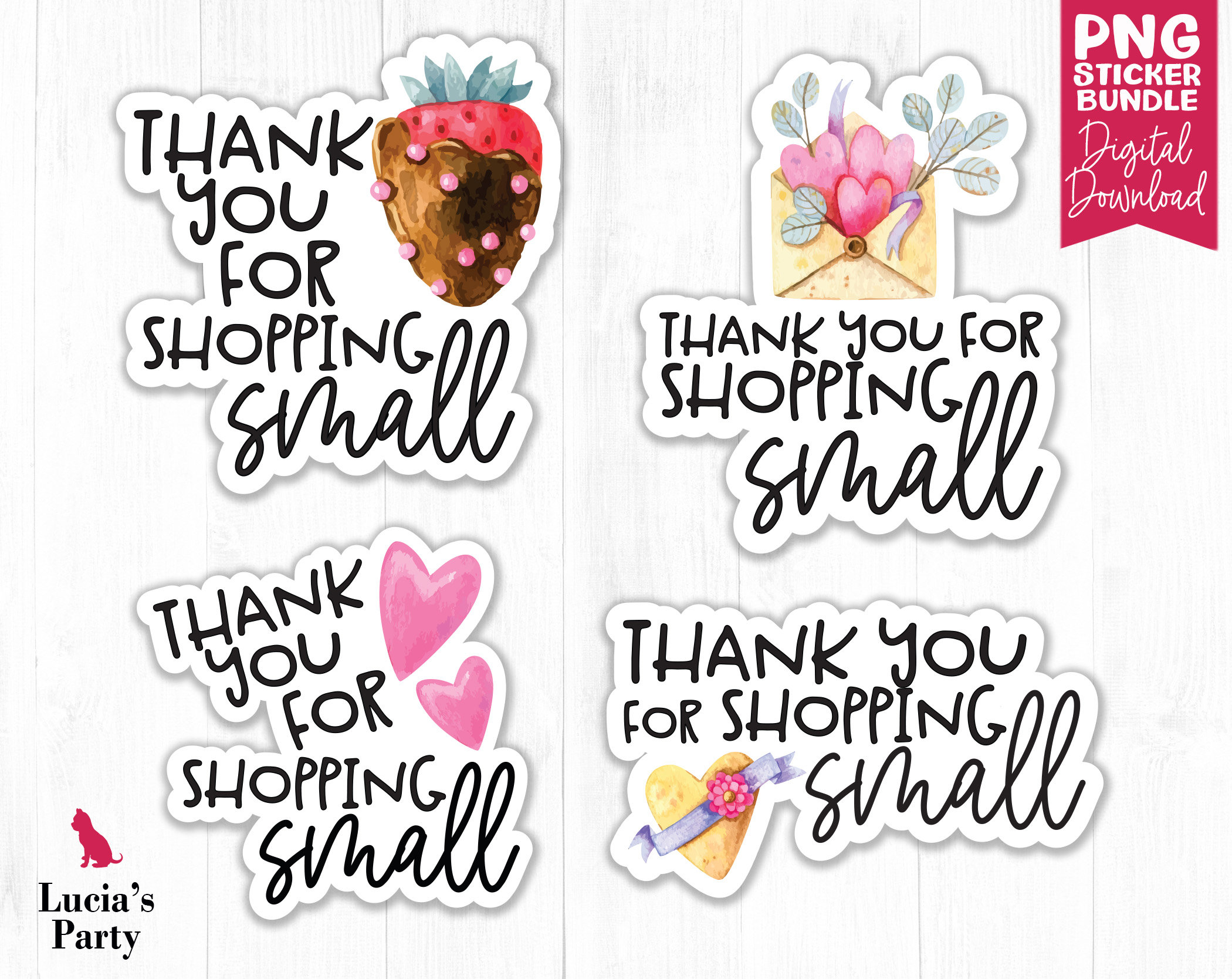 Thank You For Shopping Small Png Small Business Stickers Etsy