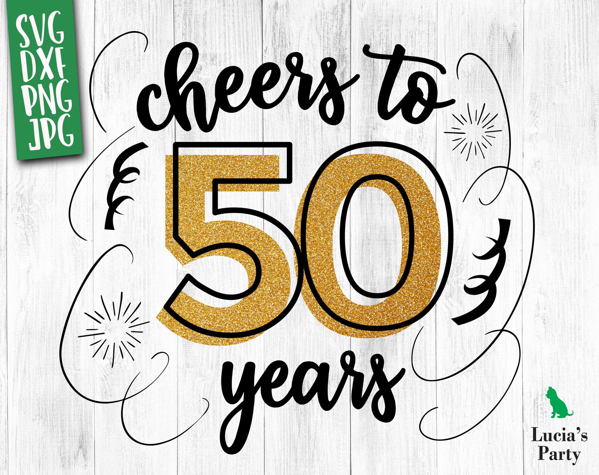 Download Cheers to 50 Years SVG 50th birthday svg for girl 50 birthday | Etsy