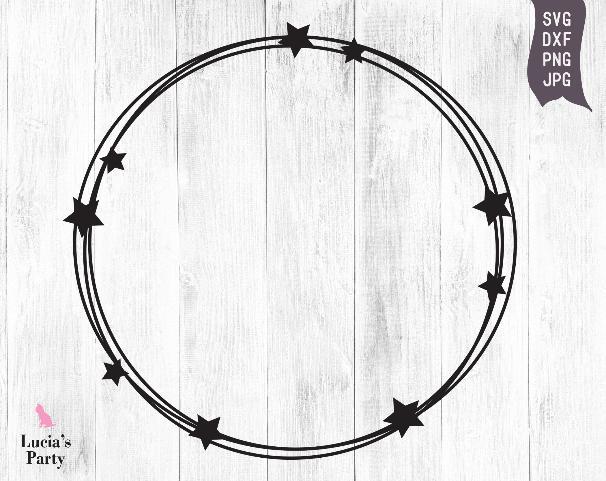 Circle Stars Svg Circle Monogram Border SVG Circle Monogram - Etsy
