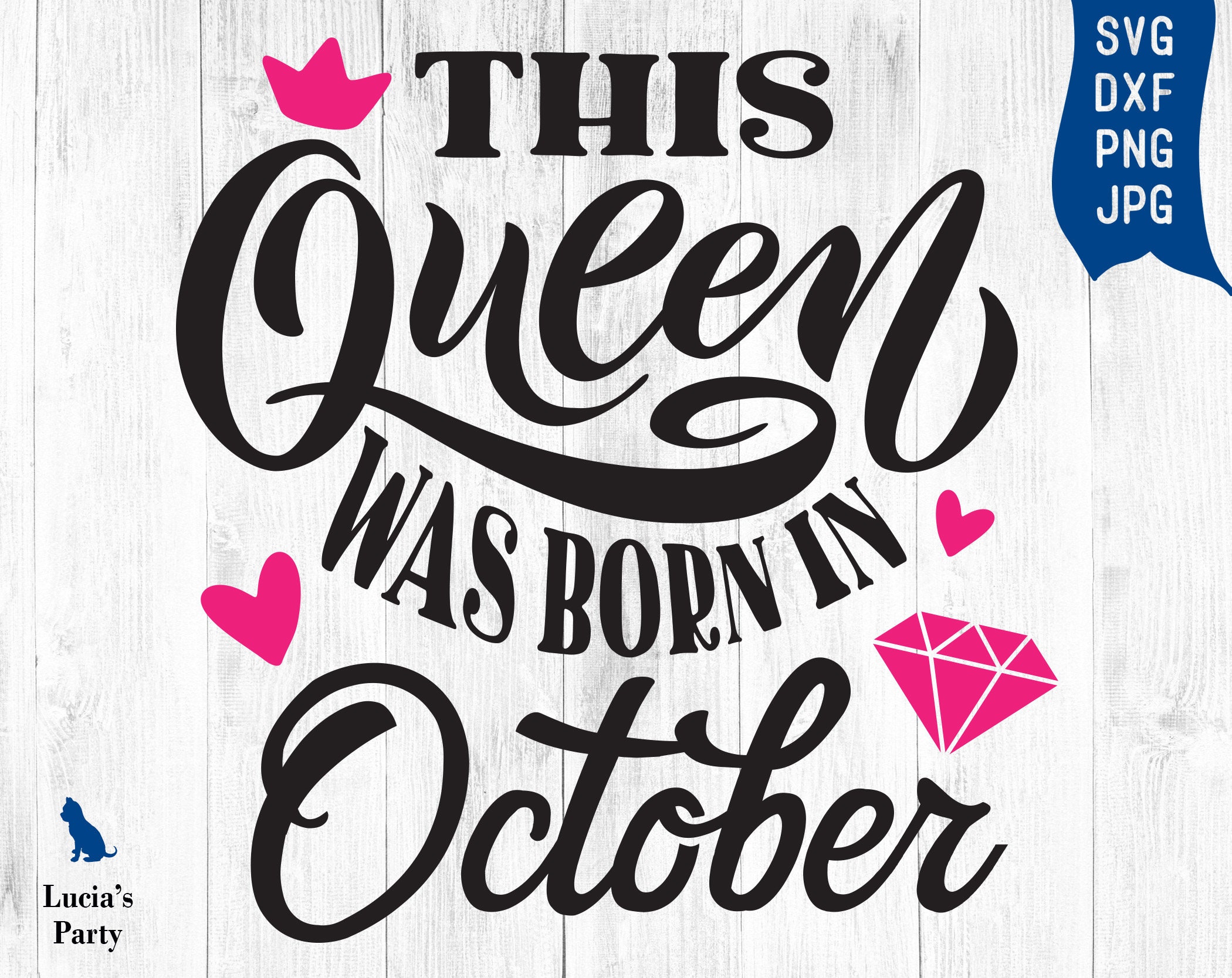 This Queen was born in October SVG October birthday svg for Etsy