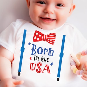Geboren in den USA SVG, Baby Boy Body Svg Datei, vierten Juli Body, Unabhängigkeit Tag Baby 4. Juli Svg, patriotische Baby junge
