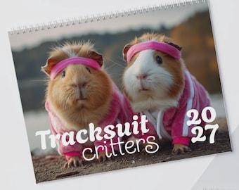 Animals in Tracksuits Calendar 2027, Funny Animal Wall Calendar, Cute Pet Fashion Calendar, Novelty Gift, White Elephant Gift