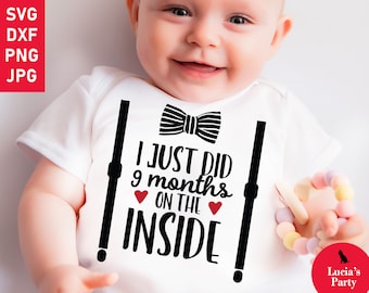Funny Cute Baby Boy Girl Clothes Handmade Bodysuits by Aiden's Corner 9 Months On The Inside Funny Cute Baby Boy Girl Clothes Handmade Bodysuits by Aiden's Corner 9 Months On The Inside