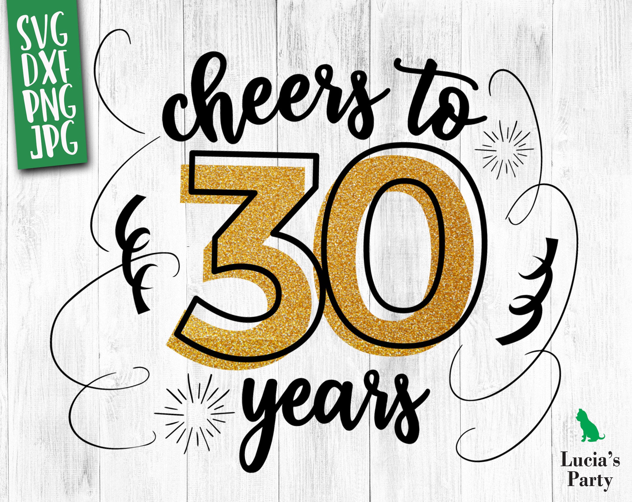 Cheers to 30 Years SVG 30th Birthday Svg for Girl 30 Birthday Etsy