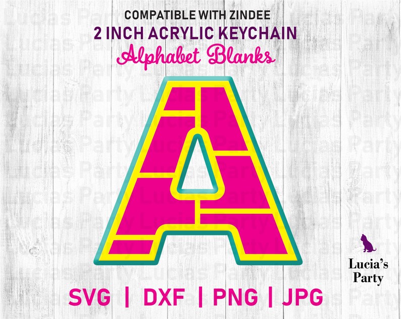 Download Zindee cut file keychain svg keychain alphabet keychain | Etsy
