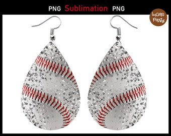 Baseball Earrings Sublimation Designs Downloads, Baseball Teardrop Sublimation Earrings Designs, Baseball Mom Earring png