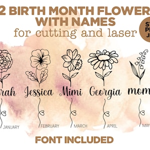 Geburtsmonat Blume svg für Laser, Geburtsmonat Blume Bundle png, Geburtsmonat Blume printable, Geburtsmonat Blume svg für Cricut, für Tattoo