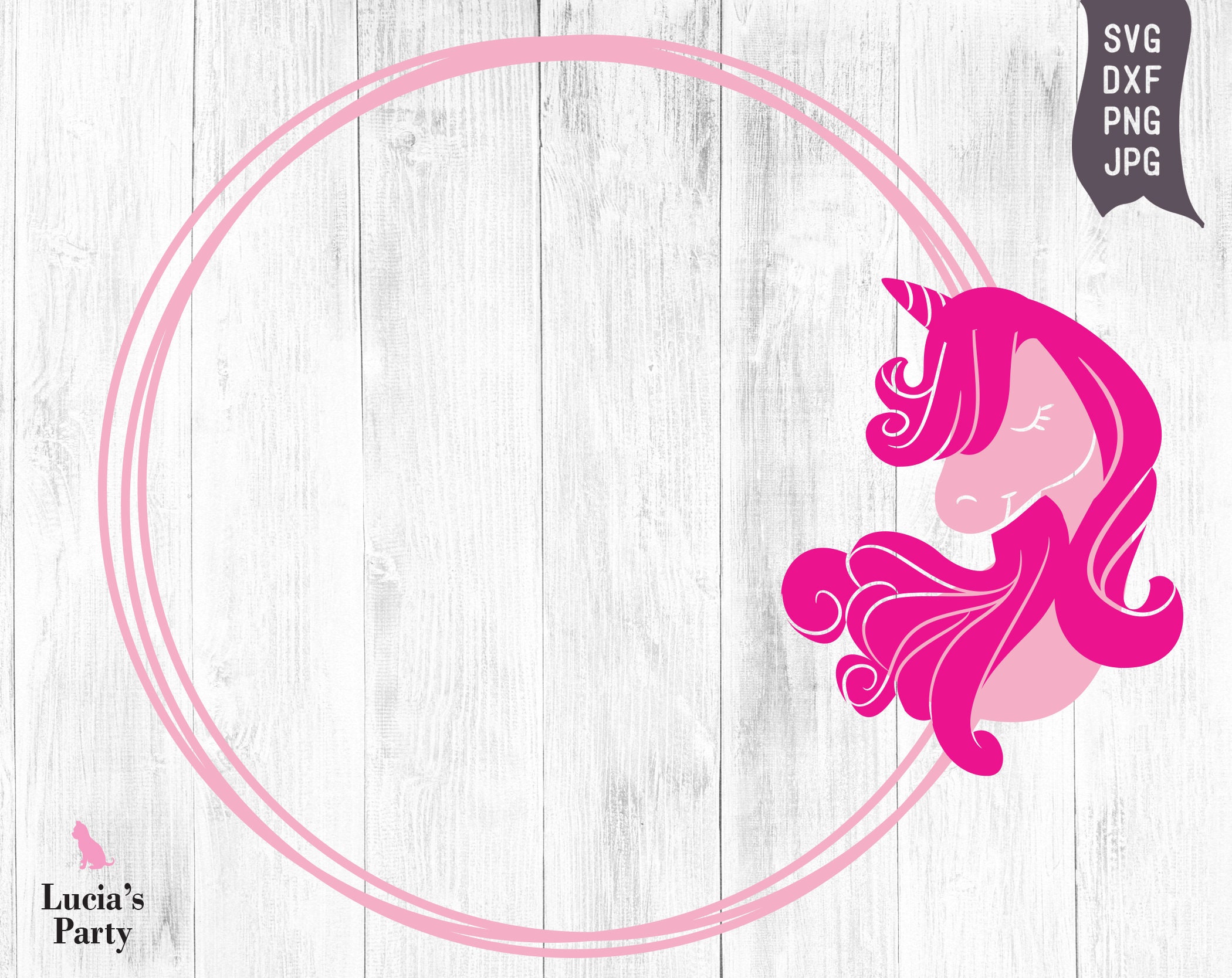 Download Unicorn Monogram Svg Design Unicorn Border Clipart Girls Etsy