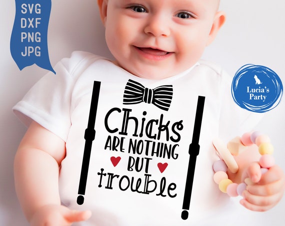 Download Chicks Are Nothing But Trouble Svg Easter Onesie Svg Easter Etsy