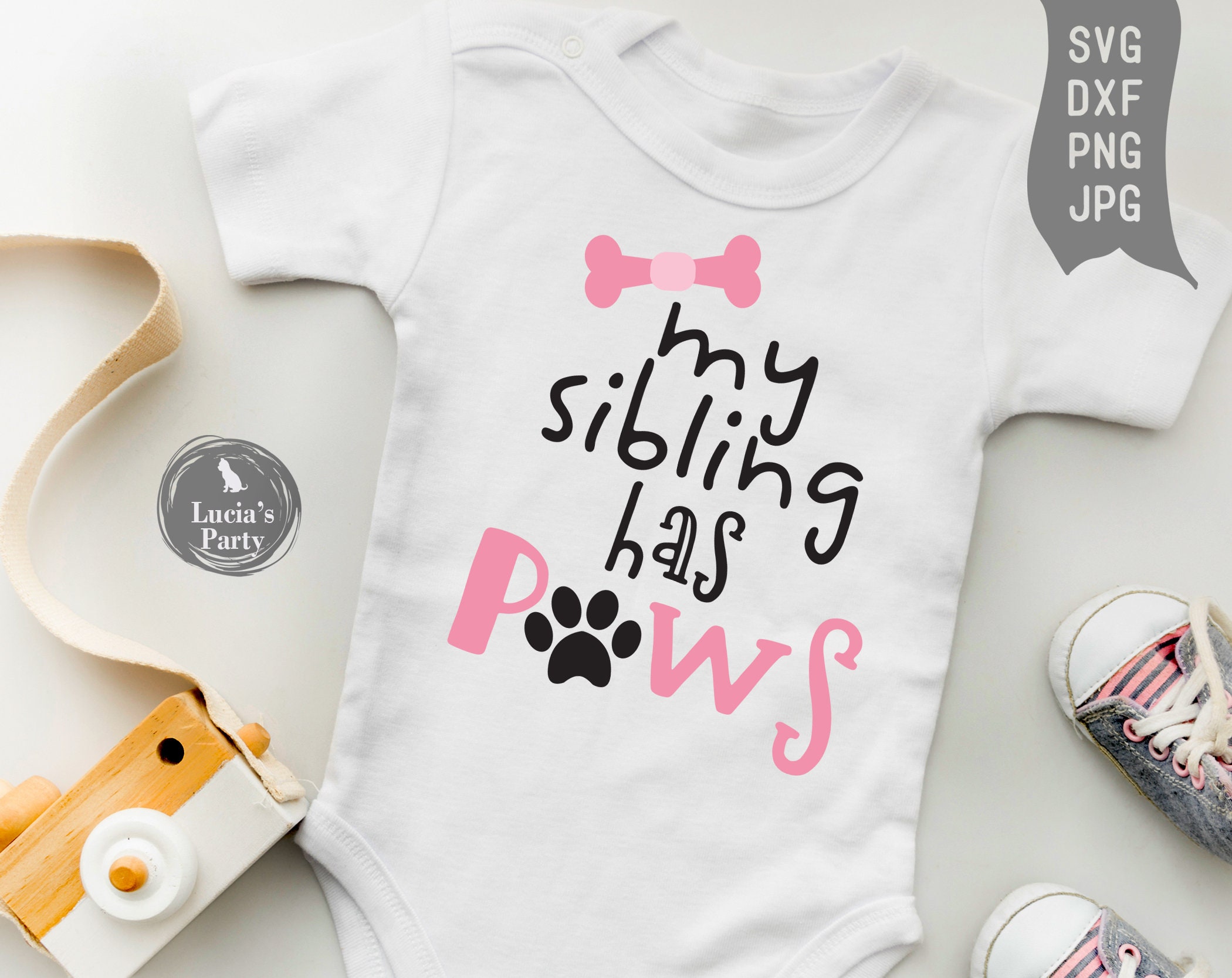 Download My Sibling Has Paws Svg Baby Girl Onesie Svg File Baby Girl Etsy