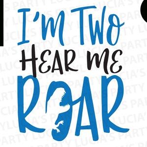 Im Two Hear Me Roar Svg 2º aniversário dinossauro svg Dois anos svg 2 anos svg, rawr im 2 svg 2º aniversário svg dinossauro 2º aniversário