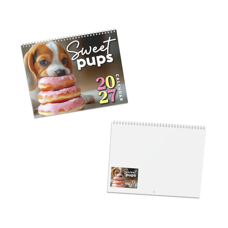 Funny calendar 2025 | Dogs and Doughnuts | White elephant gifts for adults | Weird calendars | Calendar humor | Funny Wall Art