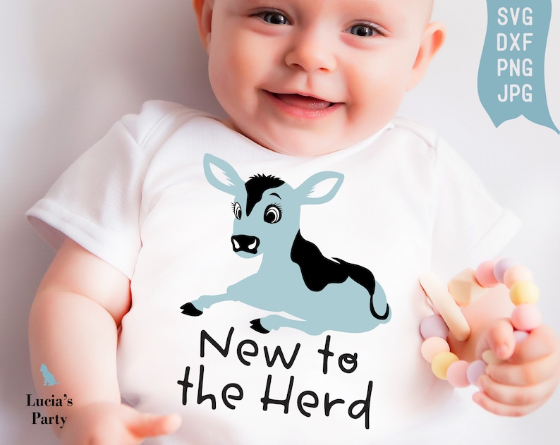 Download New To The Herd Svg Farm Baby Svg Cow Baby Svg Baby Boy Etsy