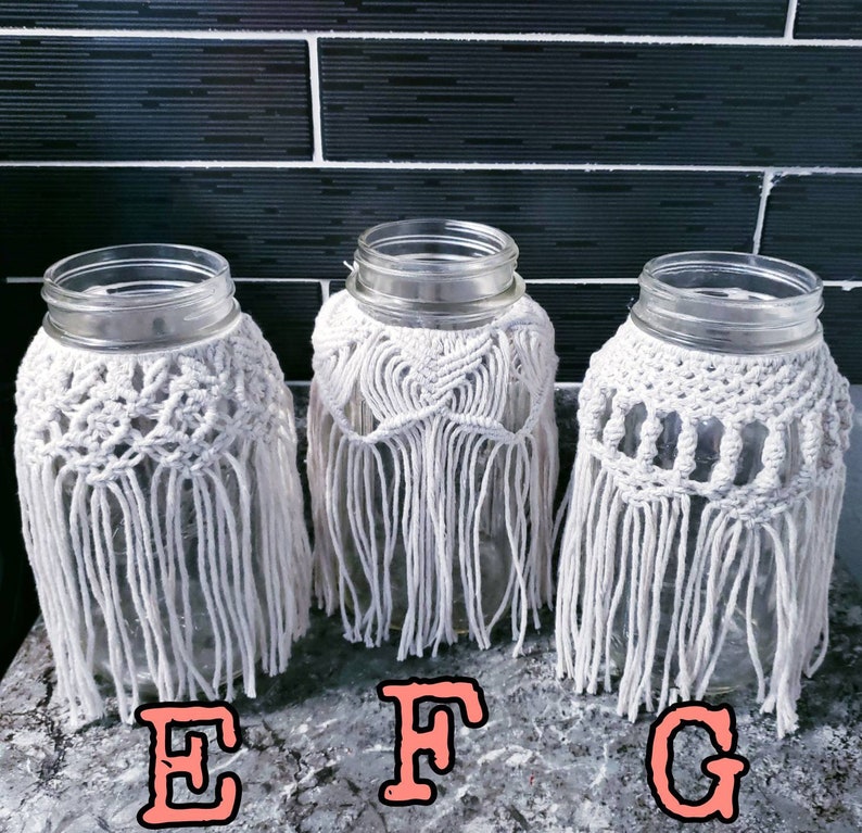 Macrame Mason Jar Cover Macrame Vase Wrap Macrame Decor Etsy