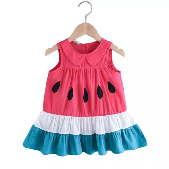 Girls Watermelon Dress baby Girl Watermelon Outfit Tassel Etsy