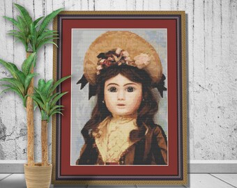 China Doll  Counted Cross stitch Pattern  Chart PDF Down load 188