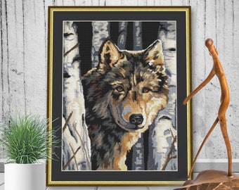 Timber Wolf Cross stitch Pattern PDF down load 358