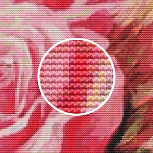 Large Pink Roses Cross Stitch Pattern PDF Down Load 341 | Etsy