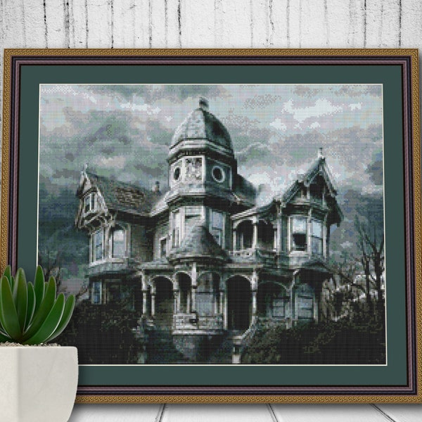 Old Abandoned House Counted Cross stitch Pattern PDF down load 236