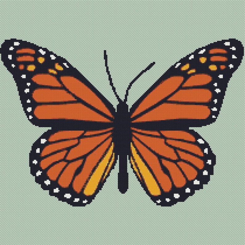 Monarch Butterfly Cross Stitch Pattern PDF Down Load 050 - Etsy