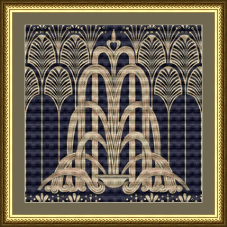 Art Deco Print Counted Cross Stitch Pattern PDF Down Load 124 Etsy Canada