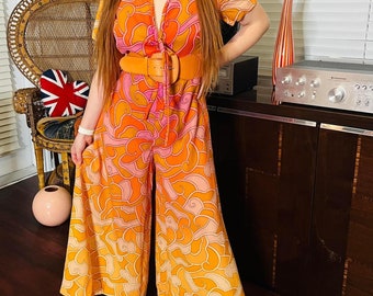 Wow! Amazing vtg 1960s ombré jumpsuit