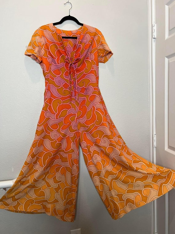 Wow! Amazing vtg 1960s ombré jumpsuit - image 3