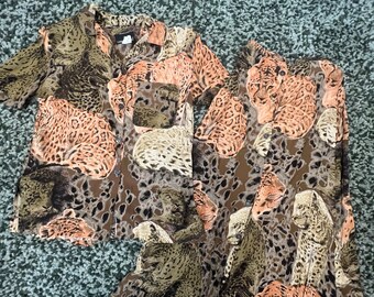 Vintage Tiger Leopard Set aus den frühen 80ern