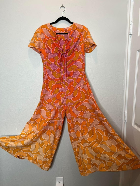 Wow! Amazing vtg 1960s ombré jumpsuit - image 2