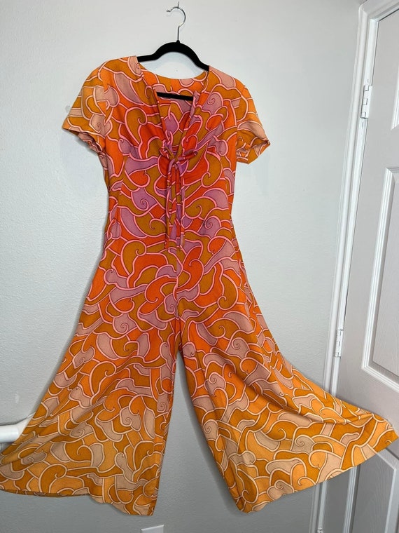 Wow! Amazing vtg 1960s ombré jumpsuit - image 5