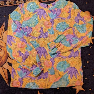 Lovely vintage 80s floral blouse by Bedford Fair image 1